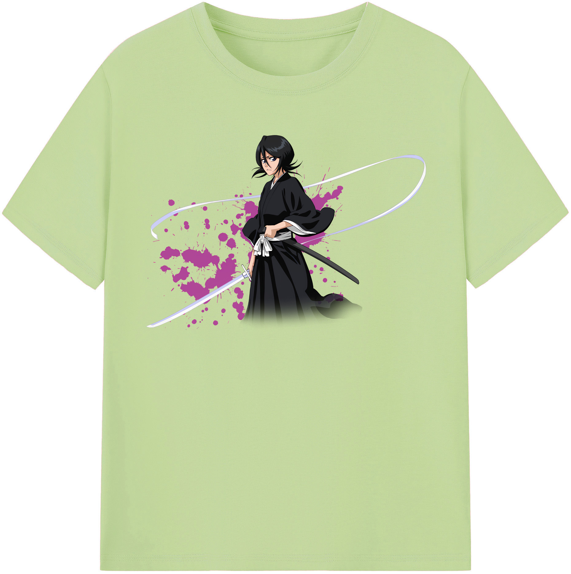 （画像用） ブリーチ 朽木ルキア BLEACH Kuchiki Rukia 綿100％半袖Tシャツ（フロントプリント）